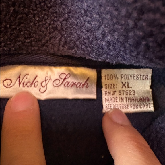 Navy Fleece Jacket with Snowflake Embroidery - Picture 5 of 6